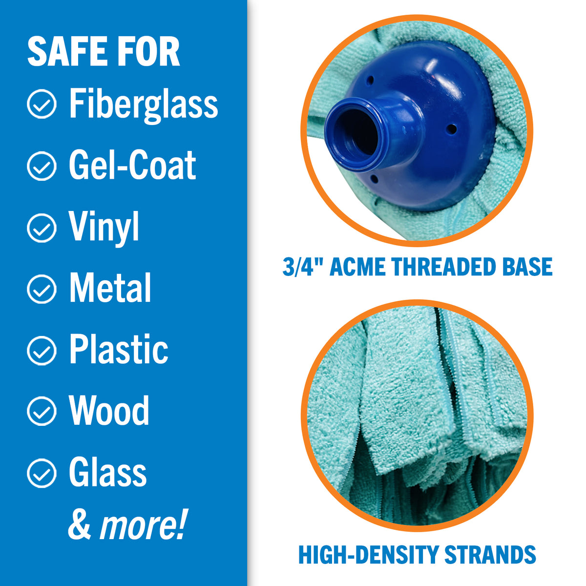 Boat Microfiber ScrewOn Mop Head Microfiber Mop Better Boat