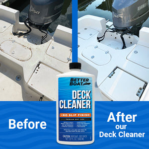 before and after boat deck cleaner