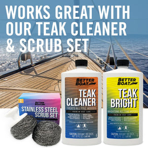 Boat Deck Teak Brightener and Cleaner and Scrubs