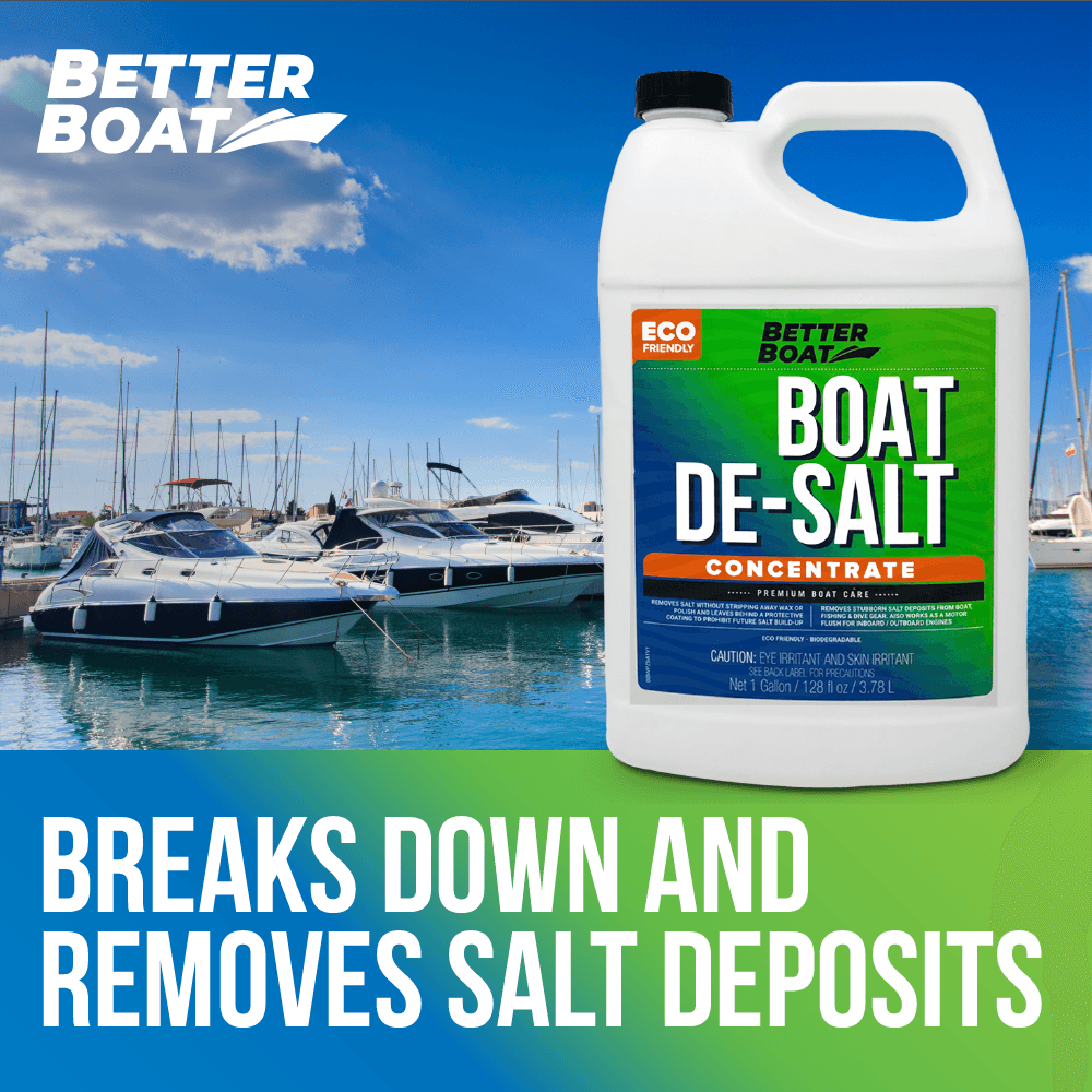 Better Boat De-Salt Concentrate Salt Remover Flusher for Motors Marine Watercraft Engines Flush Winterize Cleaner (1 Gallon)