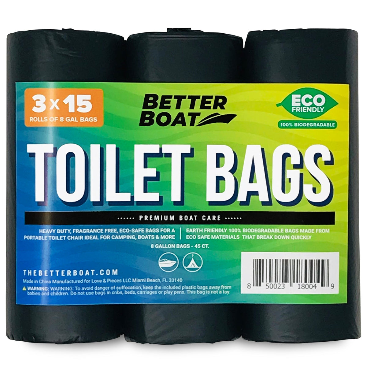 Better Boat Portable Toilet Bucket Toilet Seat Set for Camping Outdoor Potty Waste Bags and Case, Blue