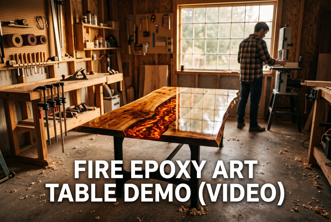 Fire Epoxy Table- Woodworking Projects - Resin Art VIDEO - boating photo