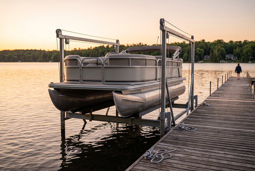 Need a Lift An Intro to Pontoon Boat Lifts and Cradle Styles - boating photo