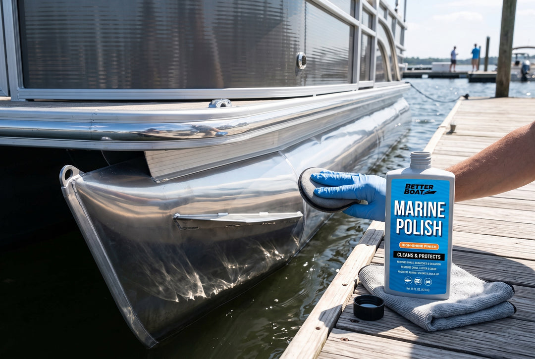 How to Polish Pontoons for a Mirror Finish And make it last - boating photo