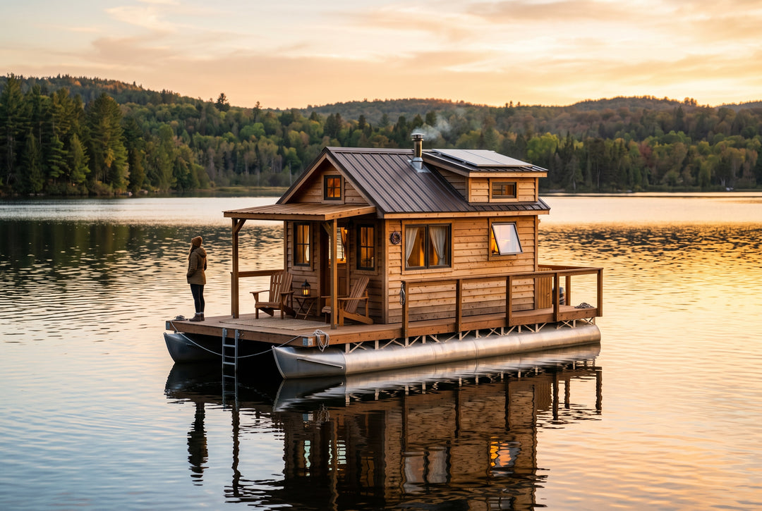 Pontoon Tiny House Considerations Before Building or Buying - boating photo