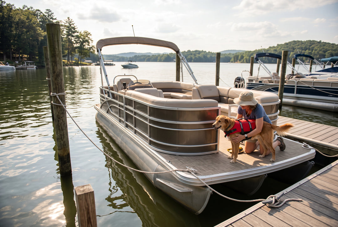 Pet Meets Pontoon 8 Important Steps to Keep Your Pets Safe on the Water - boating photo