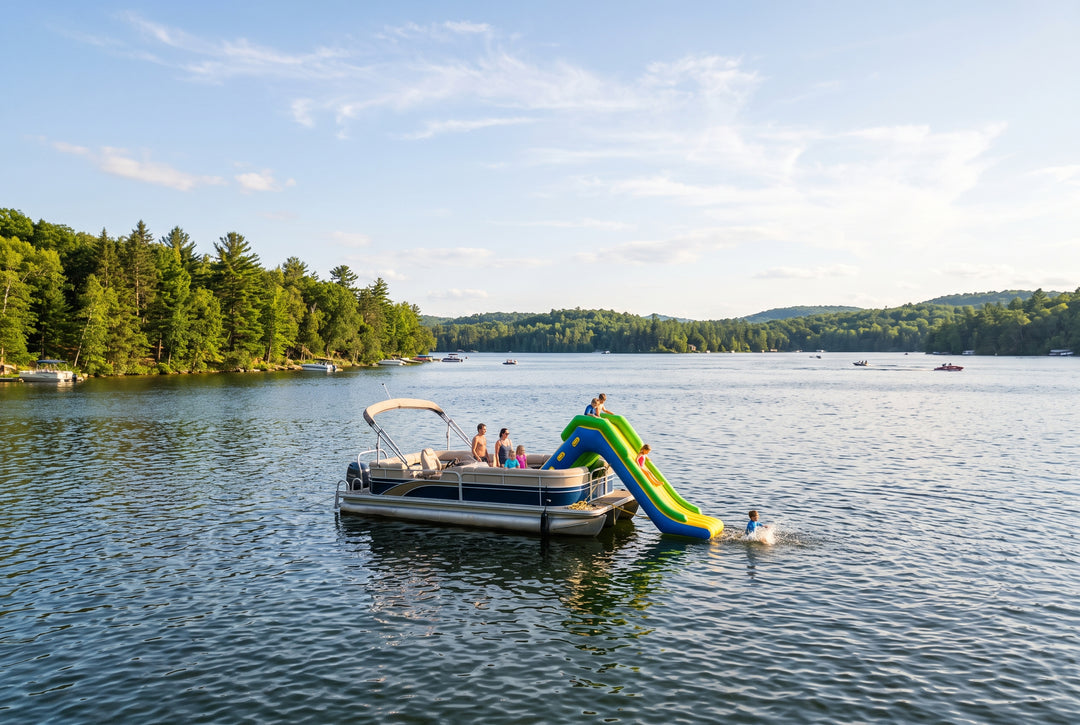 3 Inflatable Pontoon Boat Slides, Compared and Reviewed - boating photo