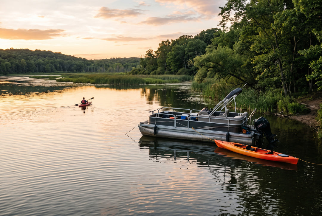 Paddler Meets Pontoon 6 Recommended Kayak Racks for Pontoon Owners - boating photo