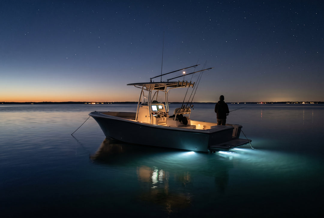 Underwater LED Lights for Boats to Light Up the Night - boating photo