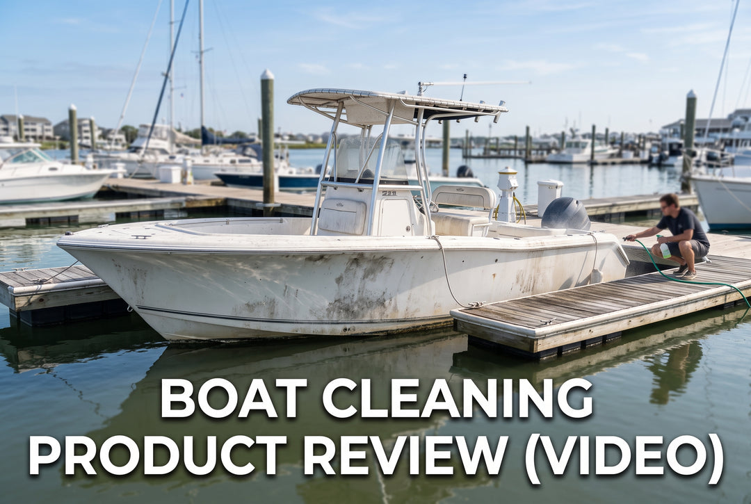 Washing the SeaHunt 211 Ft. Better Boat Cleaning Products - boating photo