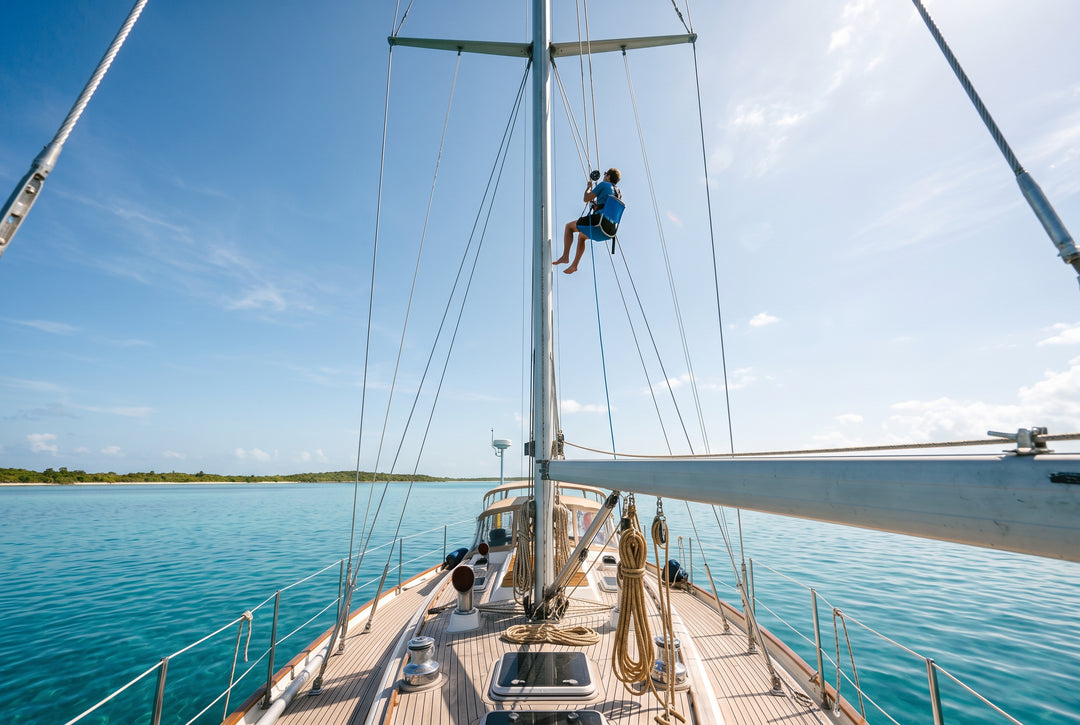 Going Up The 6 Best Bosuns Chairs  Climbing Harnesses Tweet - boating photo