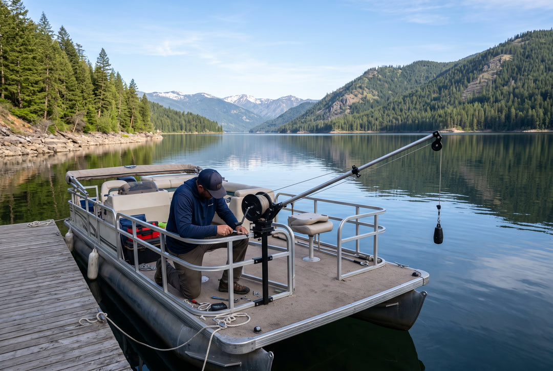 How to Install a Downrigger on a Pontoon Boat - boating photo