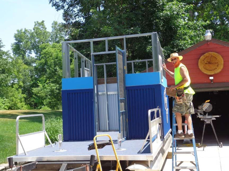 Tiki Bar Inspires Michigan Couple to Go Afloat on a Pontoon Houseboat