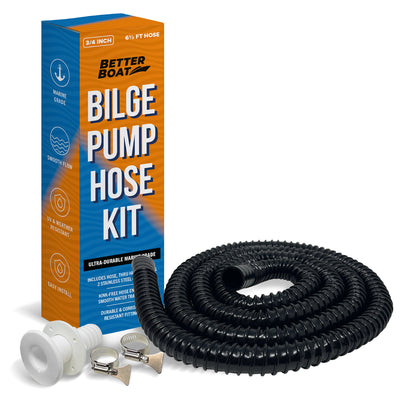 Seachoice 1-1/8 Inch Boating Bilge Pump Installation Kit With 6 Ft. Hose, 2 Count