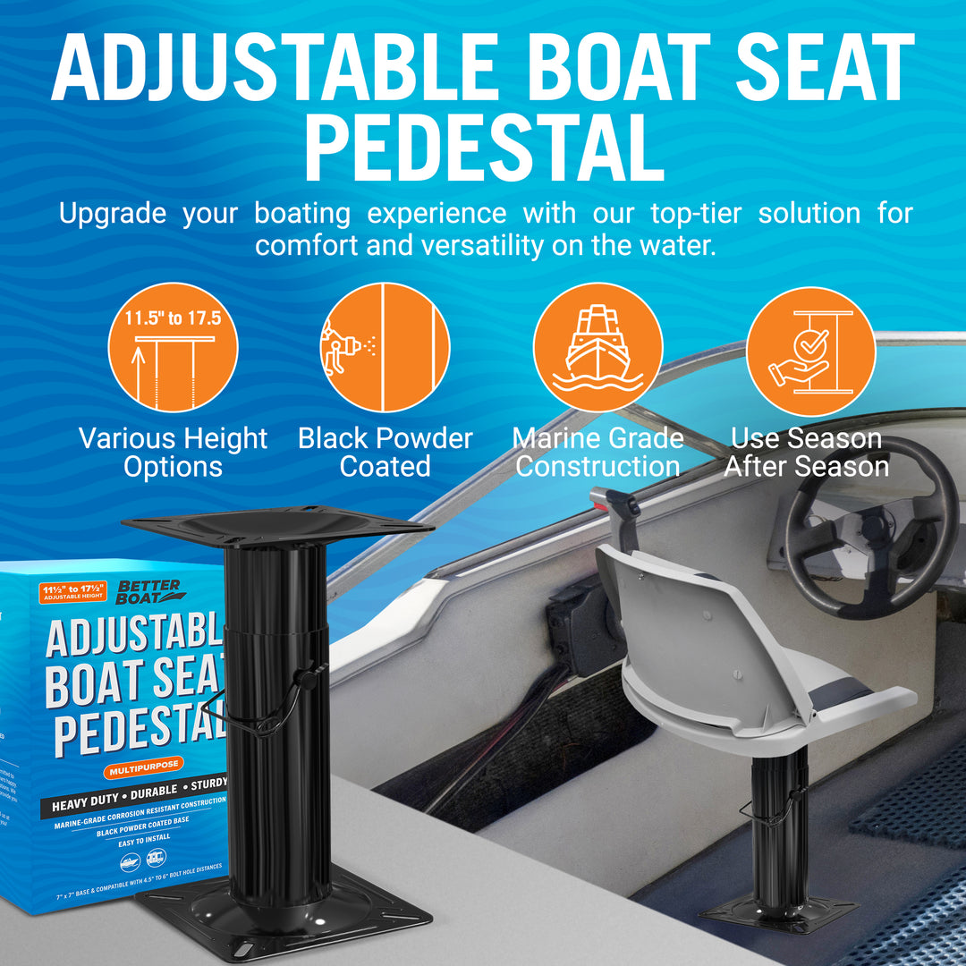 Better Boat Adjustable Boat Seat Pedestal Mount shown in ADJUSTABLEBOATSEATPEDESTAL 01 1
