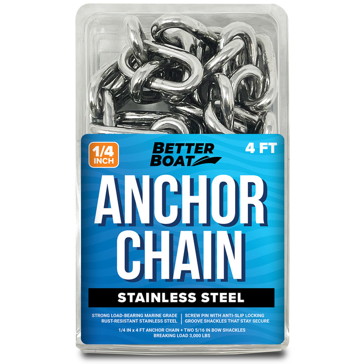 Better Boat Boat Anchor Chain shown in AnchorChainStainlessSteel1 4Primary