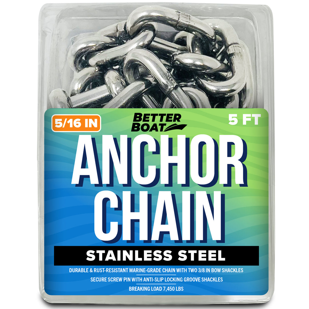 Better Boat Boat Anchor Chain shown in AnchorChainStainlessSteel5 16Primary