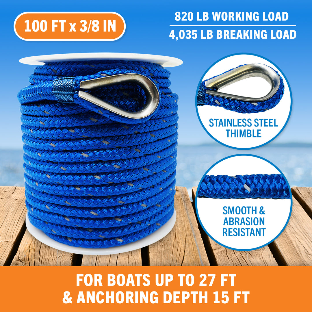 Better Boat Boat Anchor Lines | Anchor Rope shown in AnchorRopeRoyalBlueSupp2