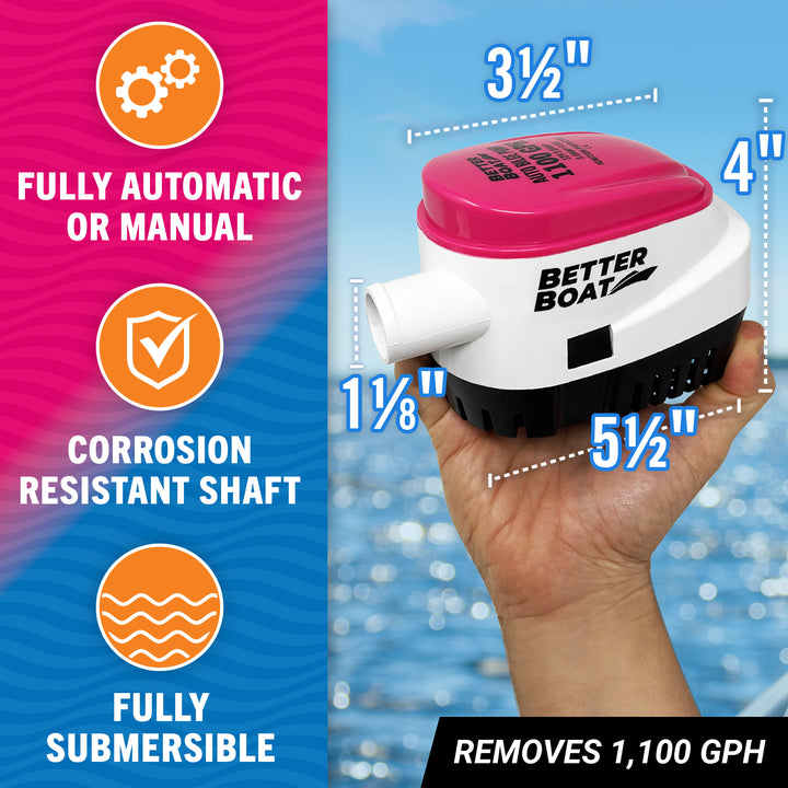 Better Boat Automatic Bilge Pump Auto shown in AutoBilgePump1100Supp