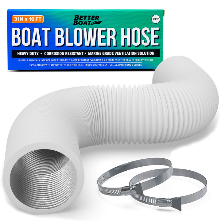 Better Boat Boat Blower Hose 3in or 4in Exhaust Hose shown in BOATBLOWERHOSE 3 01white2