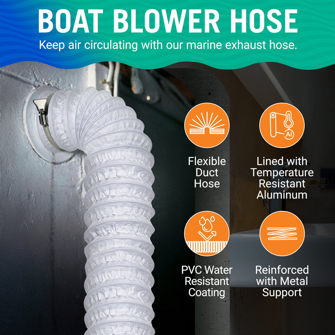 Better Boat Boat Blower Hose 3in or 4in Exhaust Hose shown in BOATBLOWERHOSE 3 02white