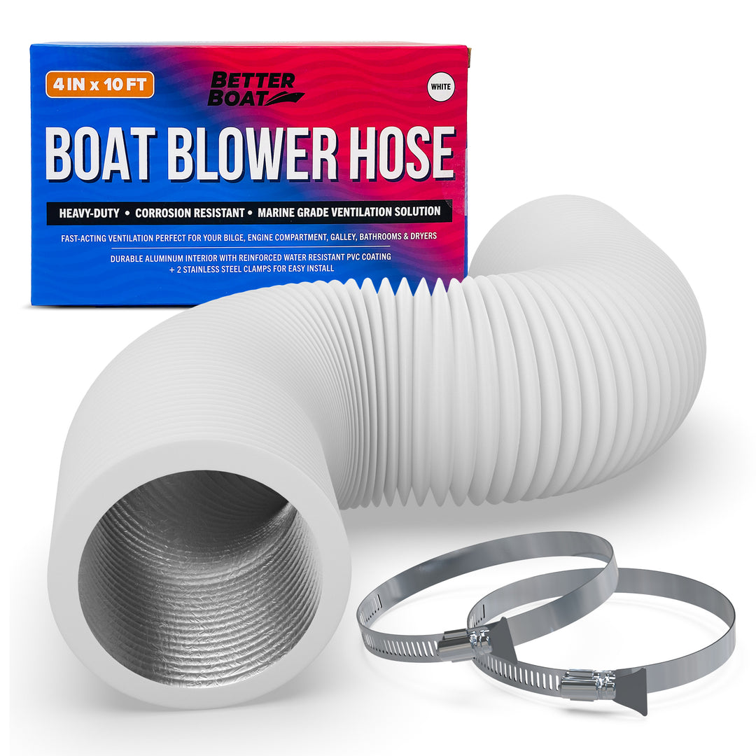 Better Boat Boat Blower Hose 3in or 4in Exhaust Hose shown in BOAT BLOWER HOSE 01 white