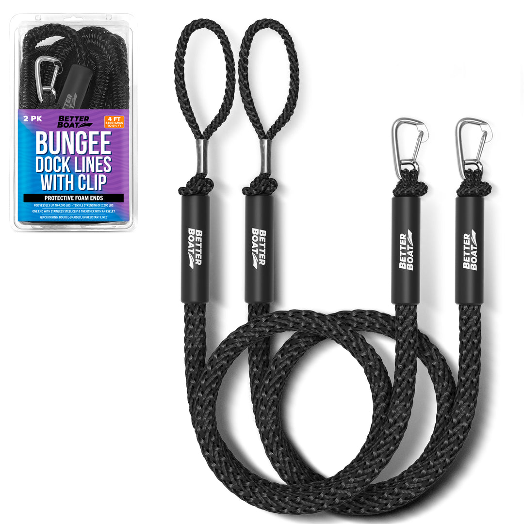 Better Boat Bungee Dock Lines shown in BUNGEEDOCKLINEwithclip 01