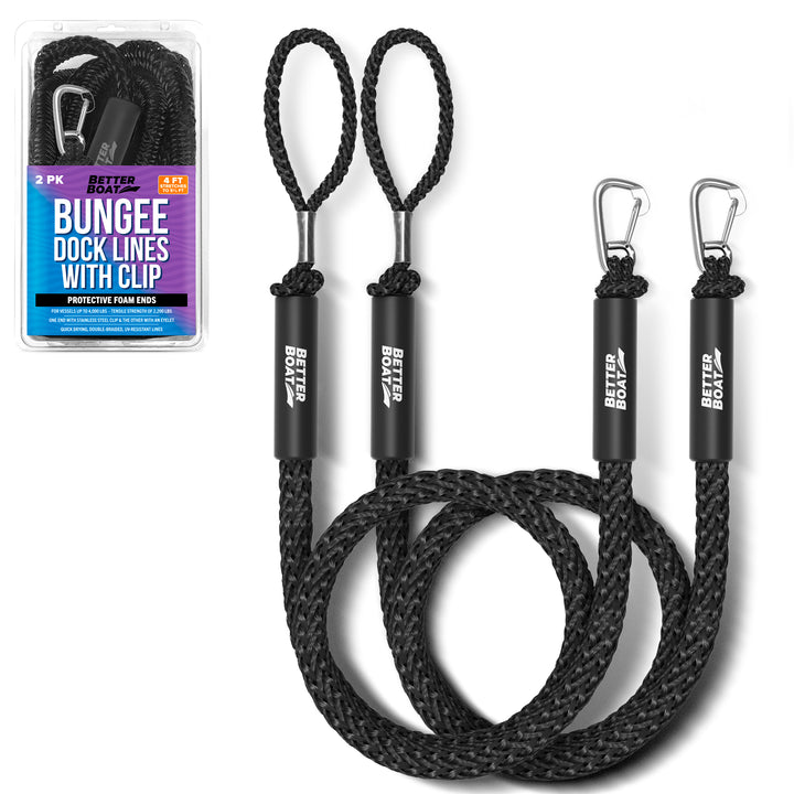 Better Boat Bungee Dock Lines shown in BUNGEEDOCKLINEwithclip 01