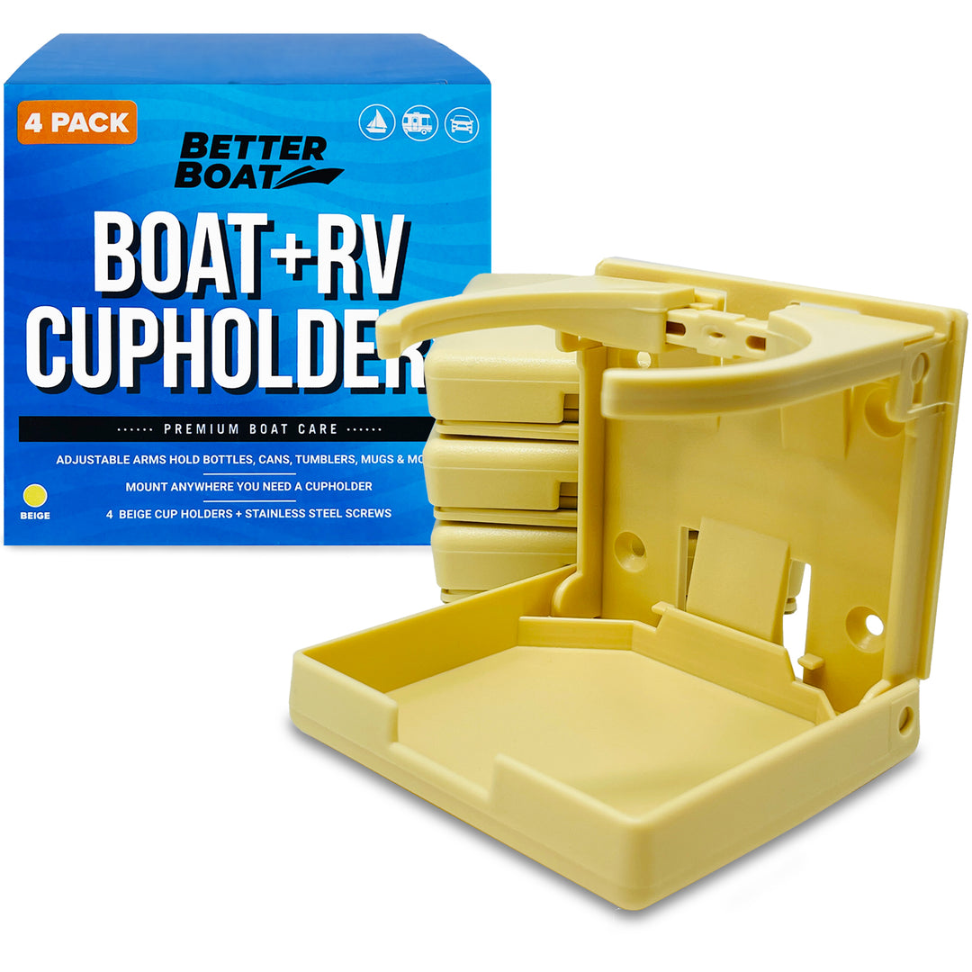 Better Boat Folding Boat Cup Holder 4PCs shown in BiegeBoatandRVCupholdersSuppPrimary