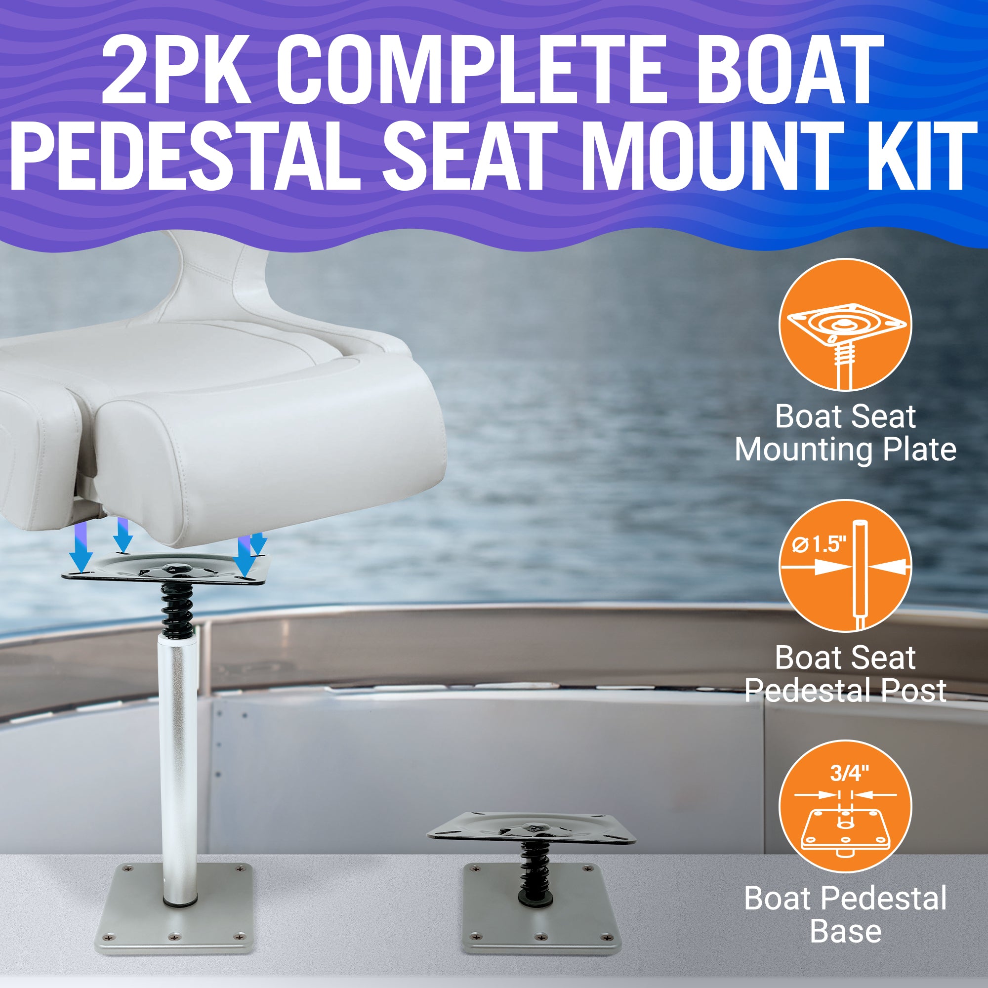 Salt Water Boat Seats Boat Seat And Pedestal Mount Package Piece
