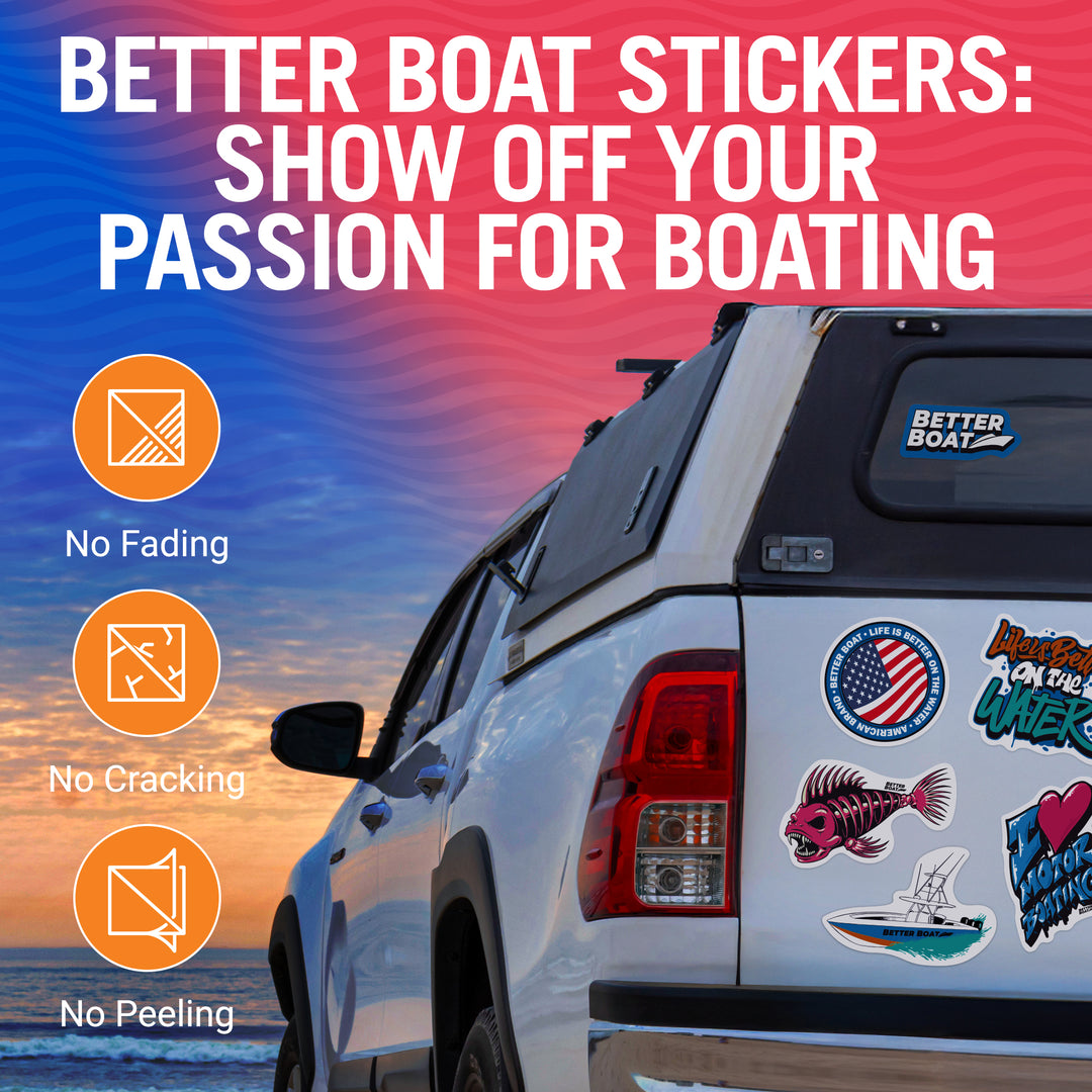 Better Boat Better Boat Waterproof Vinyl Sticker Set shown in BoatStickers 02