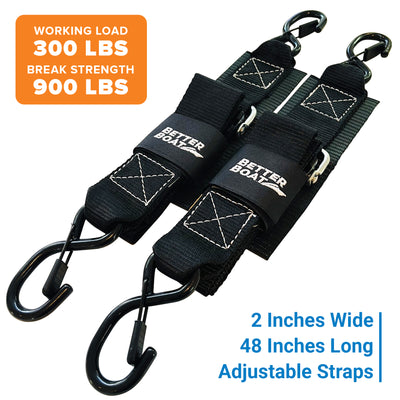 1 inch Wide, 66 Cam Buckle Tie Down Straps - Set of Two