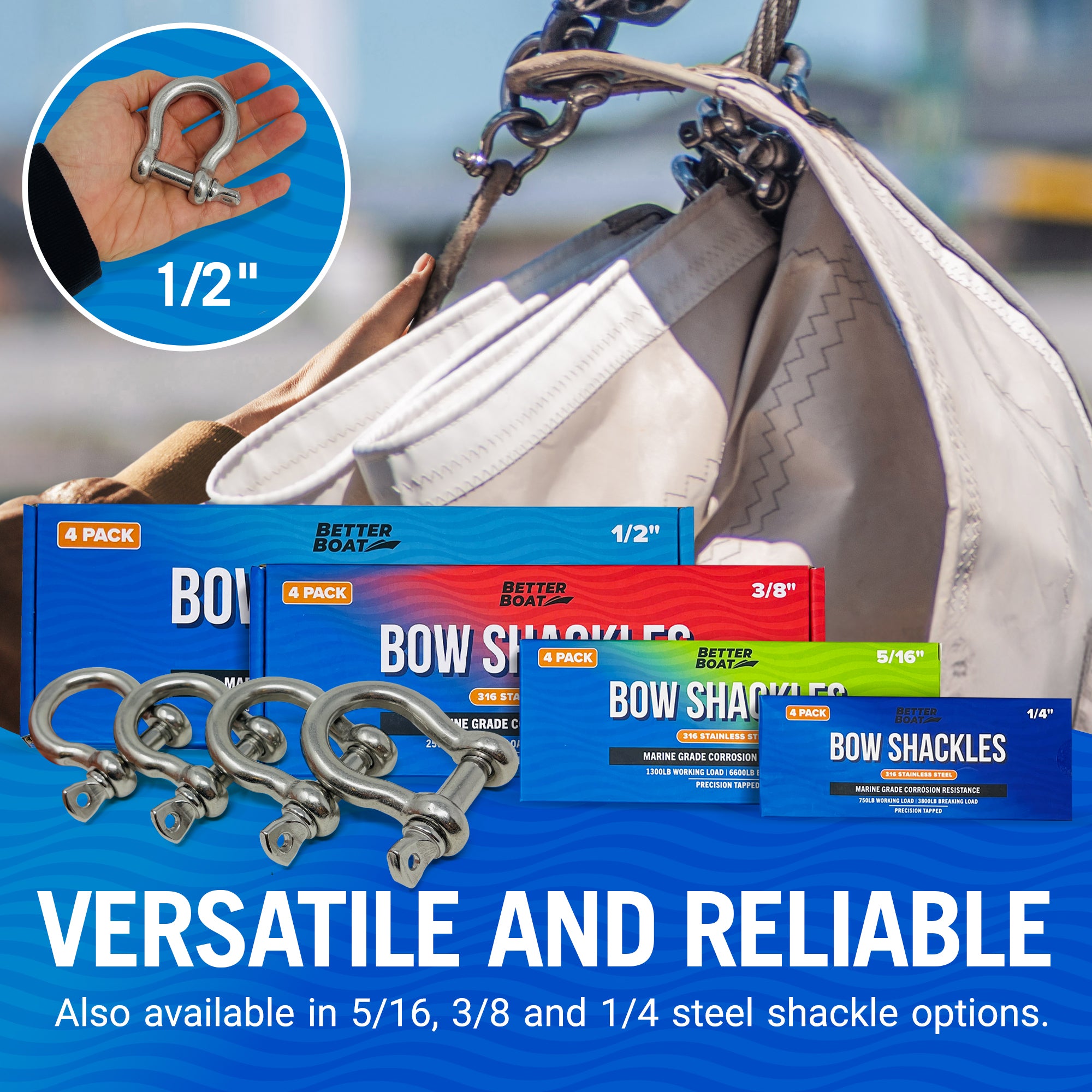 Stainless Steel Bow Shackles – Better Boat