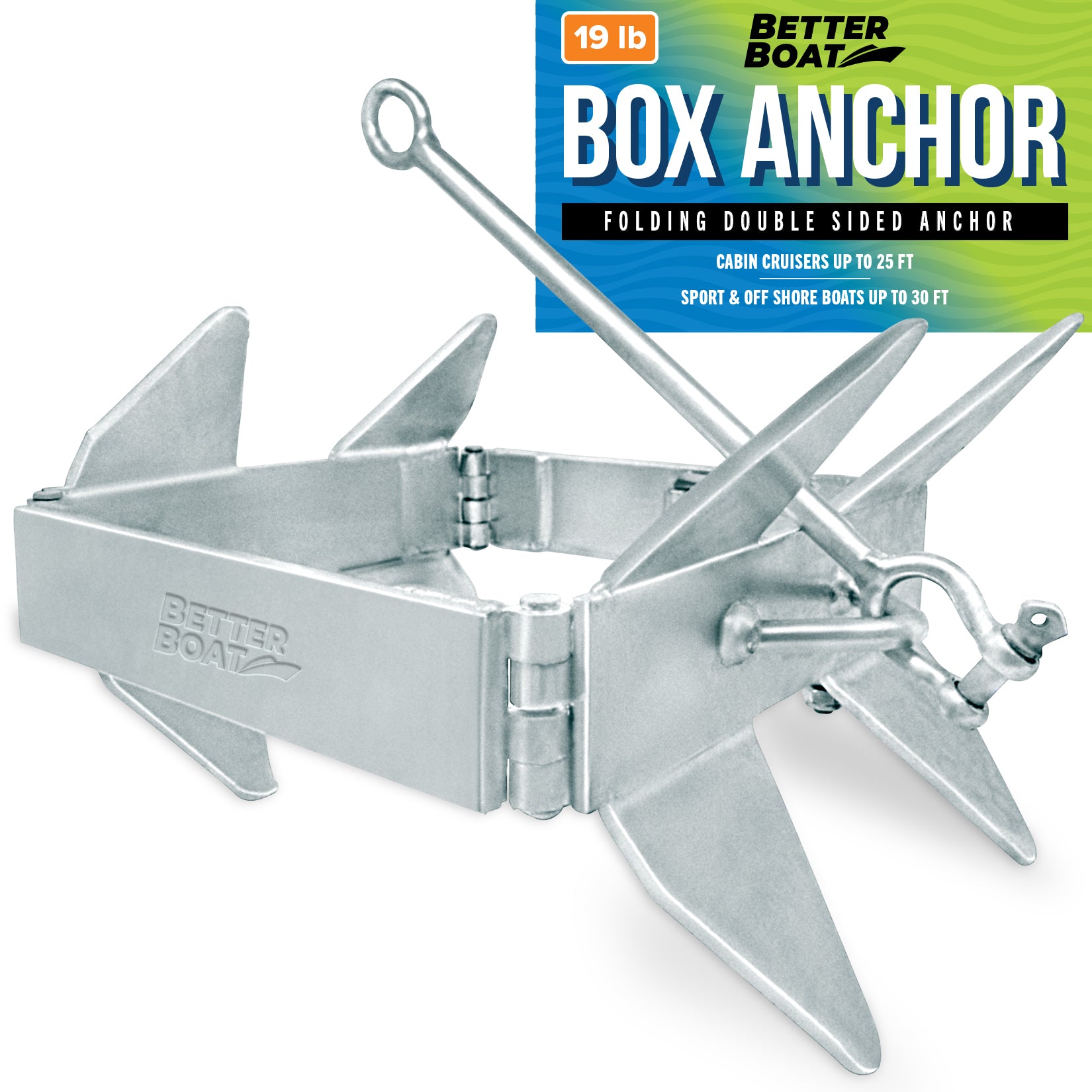Box Anchor for Boats Folding Anchor - 19 lbs