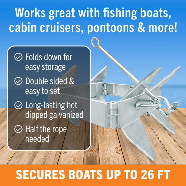 Better Boat Box Anchor for Boats Folding Anchor shown in BoxAnchor19LbSupp1