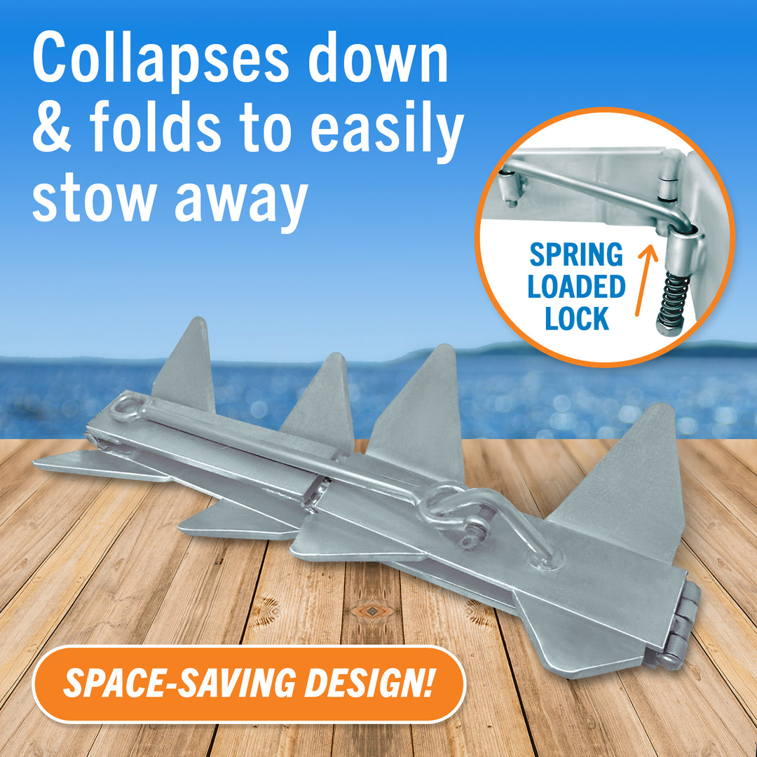 Better Boat Box Anchor for Boats Folding Anchor shown in BoxAnchor19LbSupp2