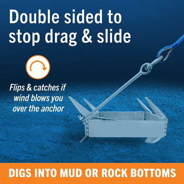 Better Boat Box Anchor for Boats Folding Anchor shown in BoxAnchor19LbSupp3