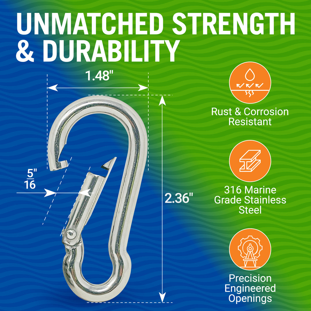Better Boat 316 Stainless Steel Carabiner Clips product view 3