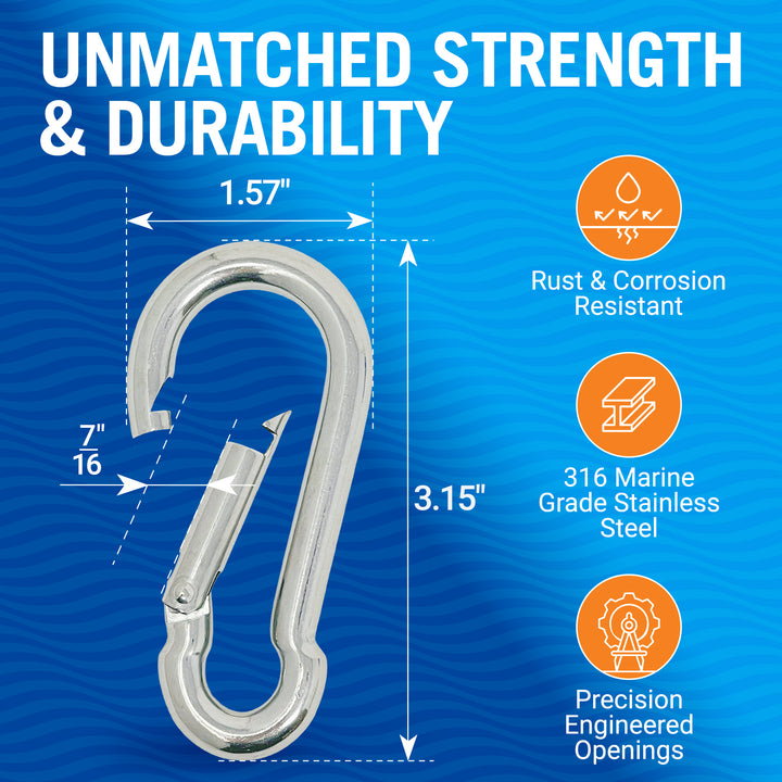 Better Boat 316 Stainless Steel Carabiner Clips product view 5