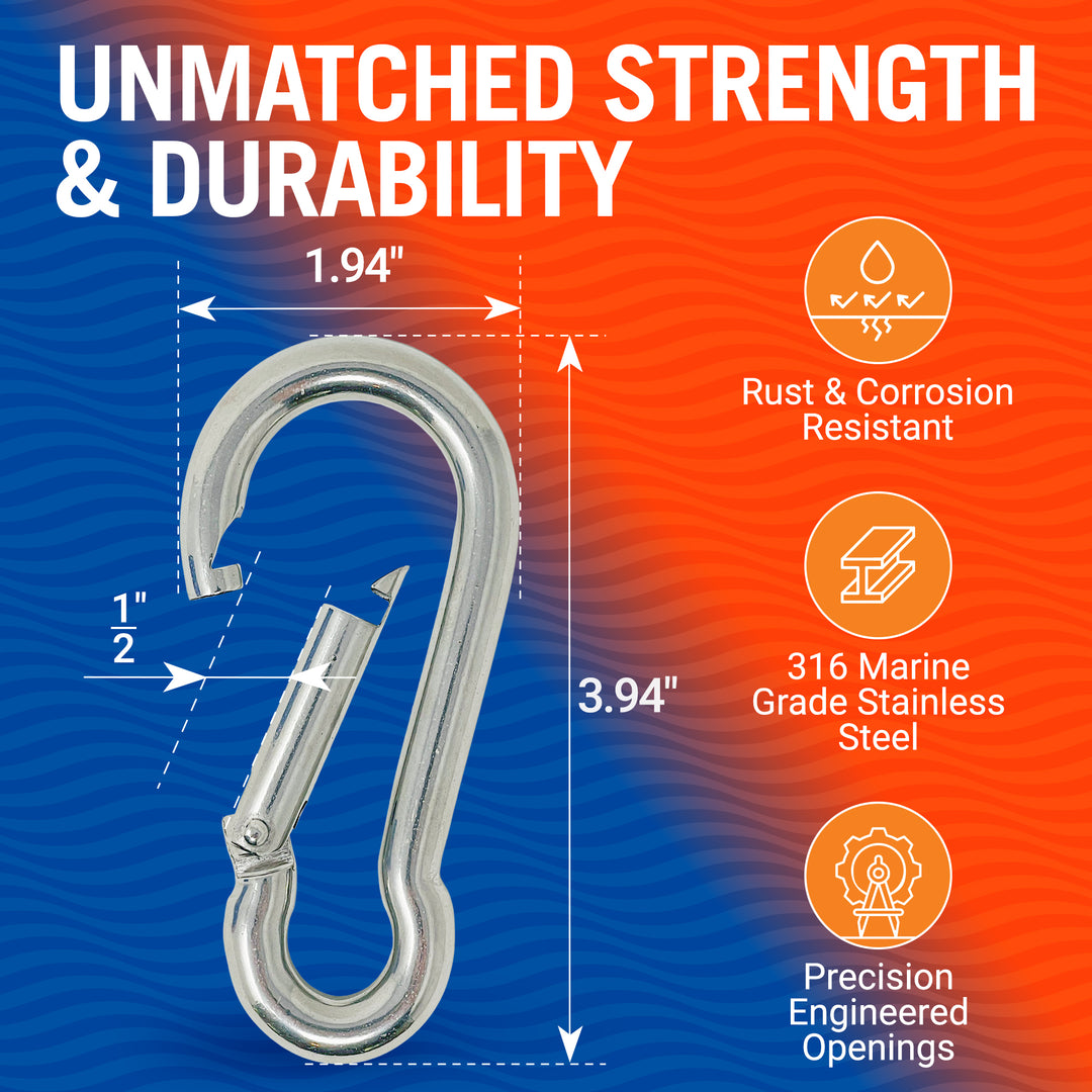 Better Boat 316 Stainless Steel Carabiner Clips product view 6