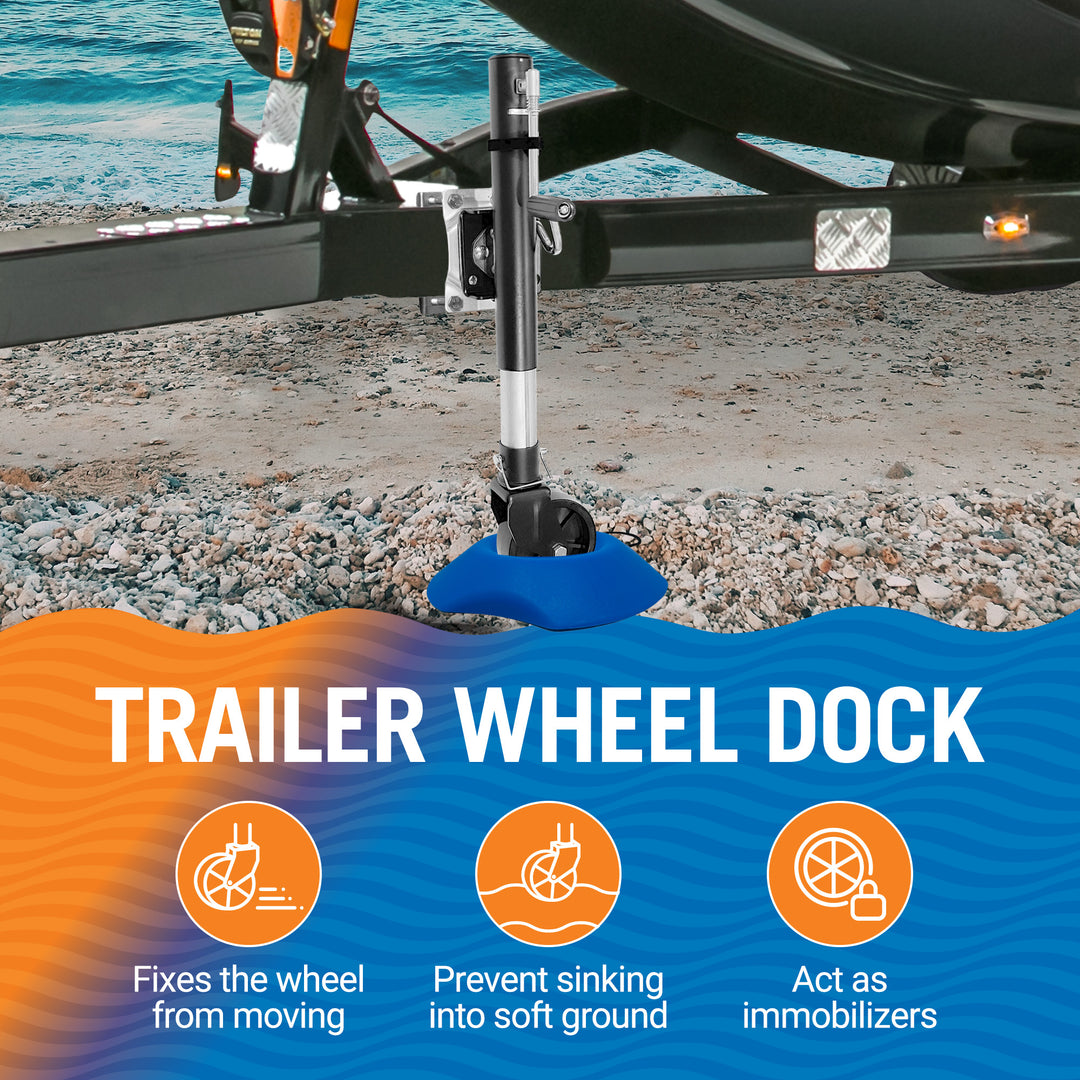 Better Boat Trailer Wheel Dock shown in DockWheelonTrailer02