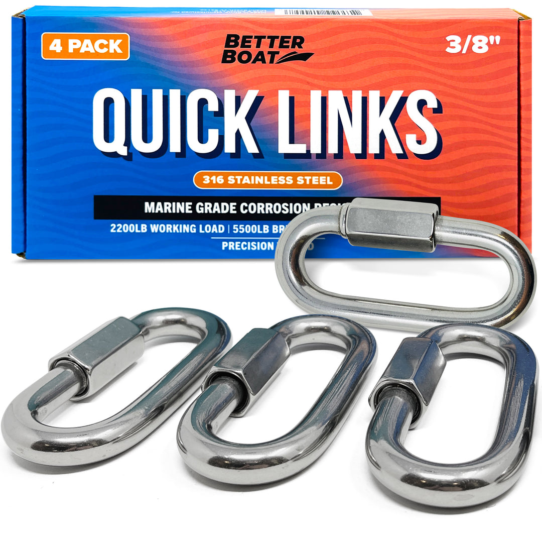 Better Boat Stainless Steel Quick Links shown in QUICK LINKS 3 8 01clean