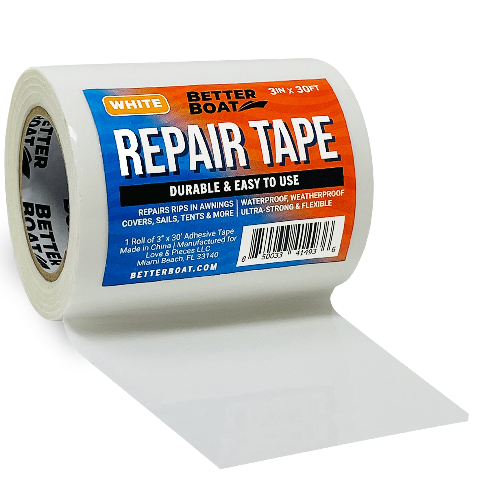 BEAUTOPE 49FT RV Awning Repair Tape Waterproof Boat Covers Repair Tape  Canvas Repair Tape Tent Repair Tape(3.15 in Wide)