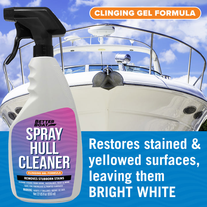 Better Boat Spray Hull Cleaner Clinging Gel Formula shown in SprayHullCleanerSupp4