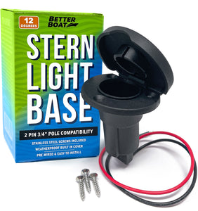 Boat Stern Light Base, Navigation and Anchor Light 2 Pin Socket