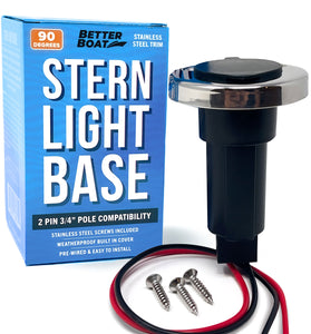 Boat Stern Light Base, Navigation and Anchor Light 2 Pin Socket