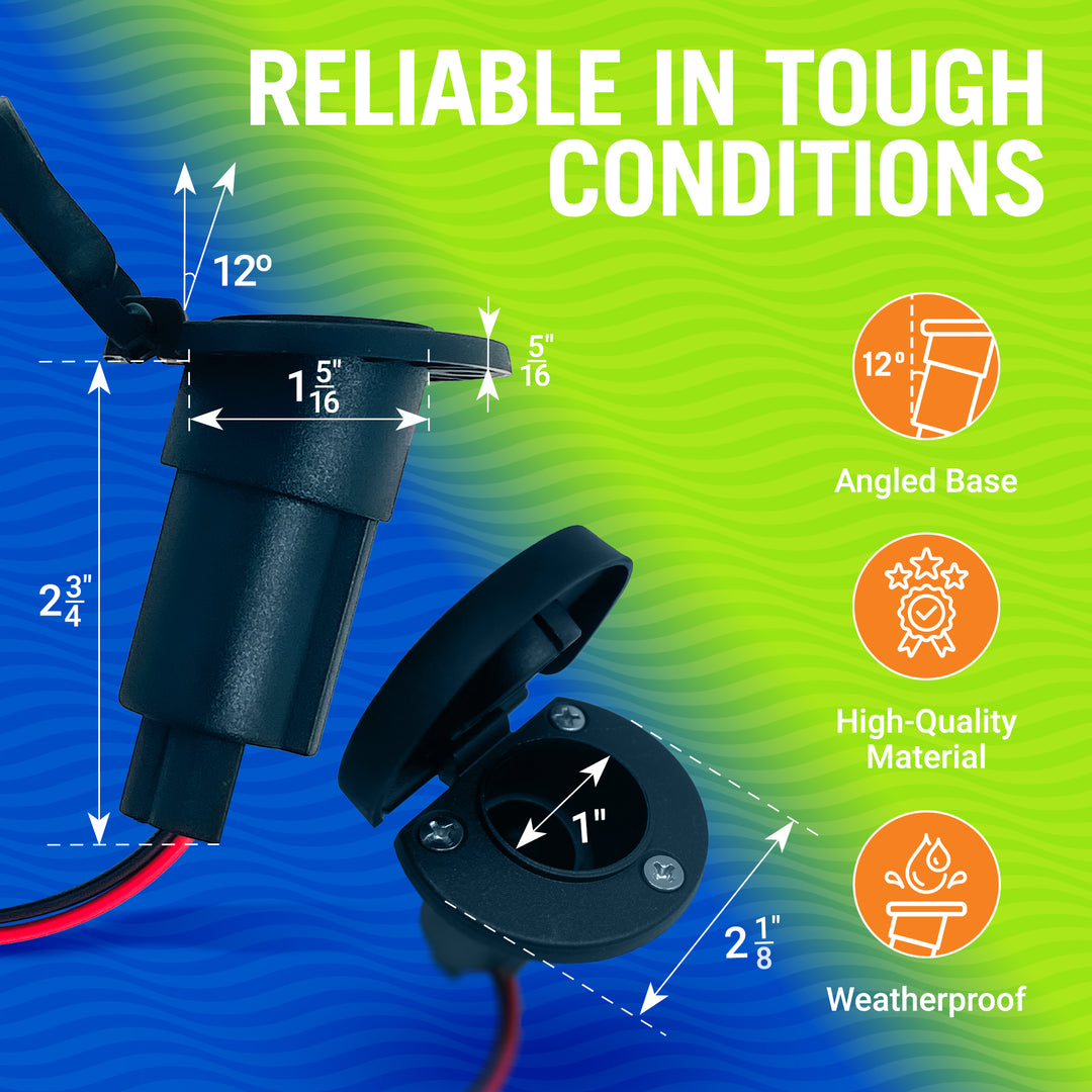 Better Boat Boat Stern Light Base, Navigation and Anchor Light 2 Pin Socket product view 3