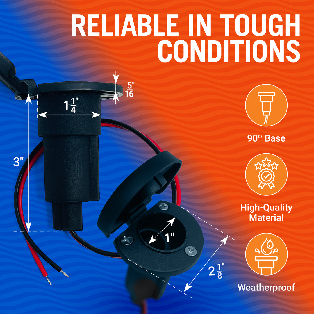 Better Boat Boat Stern Light Base, Navigation and Anchor Light 2 Pin Socket product view 2