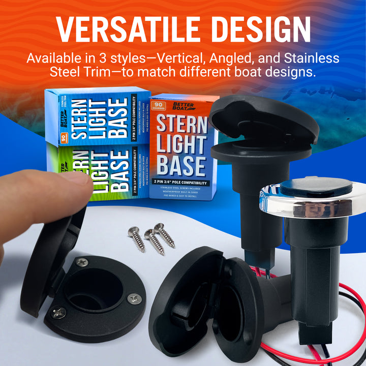 Better Boat Boat Stern Light Base, Navigation and Anchor Light 2 Pin Socket product view 8