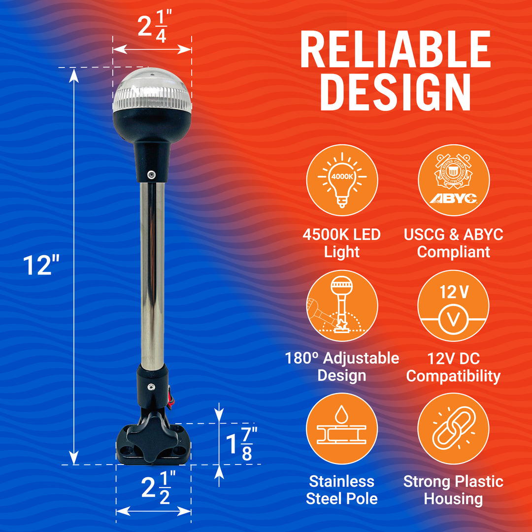 Better Boat Boat Stern Lights LED Dome Design shown in Stern Light for Boats 12 03